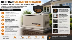 Key benefits of using a generac 50 amp generator for dependable residential backup power.