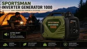 sportsman inverter generator 1000 providing quiet power for camping and outdoor activities