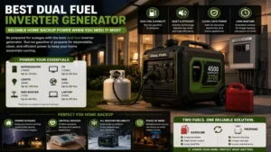 Best dual fuel inverter generator providing dependable backup power for home essentials during outages