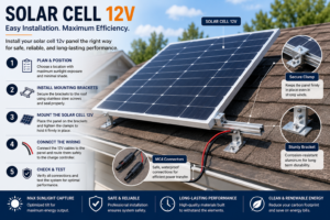 Proper installation of a solar cell 12v on a rooftop mounting system