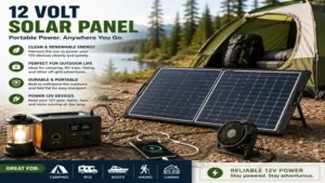 12 volt solar panel installed on a boat to maintain battery power during marine use.