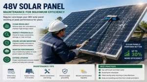 48v solar panel maintenance with routine cleaning to improve efficiency and lifespan
