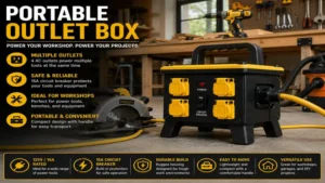 portable outlet box supplying safe and reliable power for workshop tools and equipment