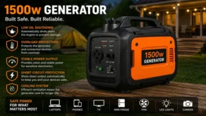 1500w generator showing key safety features for reliable portable power use