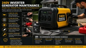Routine maintenance of a 240v inverter generator to ensure reliable long-term operation