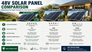 48v solar panel compared with lower-voltage solar panels for different energy needs