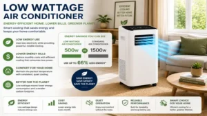 Low wattage air conditioner helping maintain an energy-efficient and comfortable home