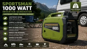 Compact sportsman 1000 watt inverter generator with lightweight design for camping and travel