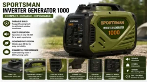 Detailed close-up of sportsman inverter generator 1000 highlighting its durable construction and compact size