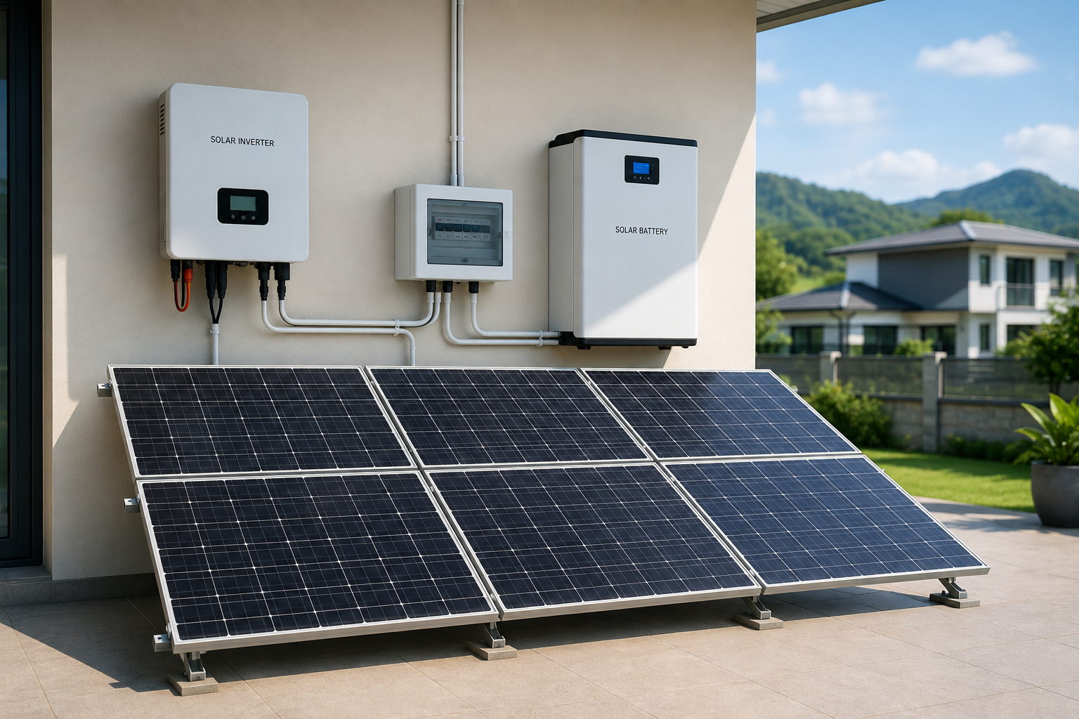 8kw solar system with solar panels inverter and battery for home energy
