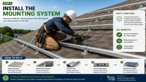 how to install solar energy by securely mounting solar panel racking on a residential roof