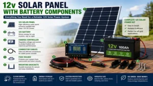 12v solar panel with battery and essential solar power components