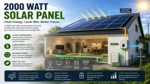 2000 watt solar panel generating clean electricity for a modern home