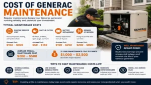 Cost of Generac ownership including routine maintenance and service costs