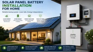 Solar panel battery installation providing reliable backup power and energy savings for residential homes