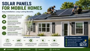 solar panels for mobile homes during a professional rooftop installation 