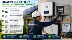 Solar panel battery installation maintenance ensuring safe operation, maximum efficiency, and long-term performance