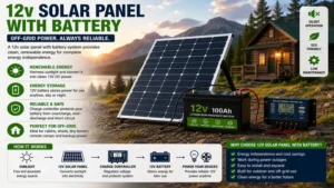 12v solar panel with battery for convenient off-grid electricity