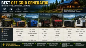 Best off grid generator options for home backup, camping, and off-grid living