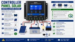 controller panel solar managing power flow in an off-grid renewable energy system
