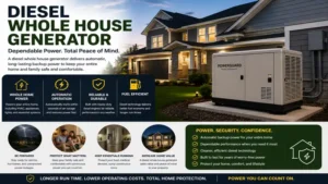 diesel whole house generator offering dependable whole-home backup power and energy security