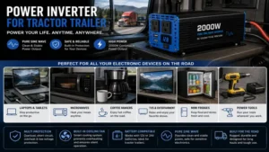 Comparison of power inverter for tractor trailer models based on wattage, output, and key features.