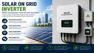 Solar on grid inverter integrated with smart energy management for efficient grid-connected solar power
